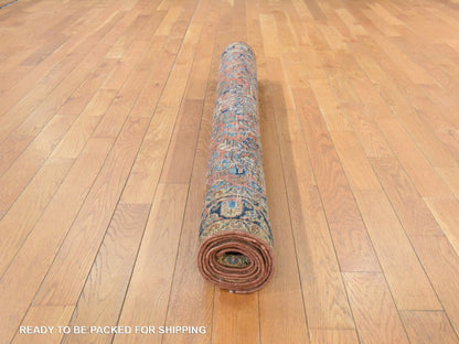 Red 4'2" x 6'9" Antique Hand knotted Wool Rug - Sku: O078618