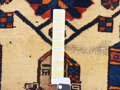 Shiraz Vintage hand-knotted wool runner in Ivory & Red, 4'1" x 9'7" — SKU O078619 (view 6)