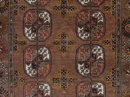 Brown 3'9" x 6'9" Tribal & Geometric Hand knotted Wool Rug - Sku: O078622