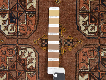 Brown 3'9" x 6'9" Tribal & Geometric Hand knotted Wool Rug - Sku: O078622