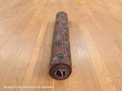 Brown 3'9" x 6'9" Tribal & Geometric Hand knotted Wool Rug - Sku: O078622