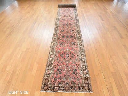 Vintage hand-knotted wool runner in Red & Brown, 2'9" x 24'2" — SKU O078623 (view 3)