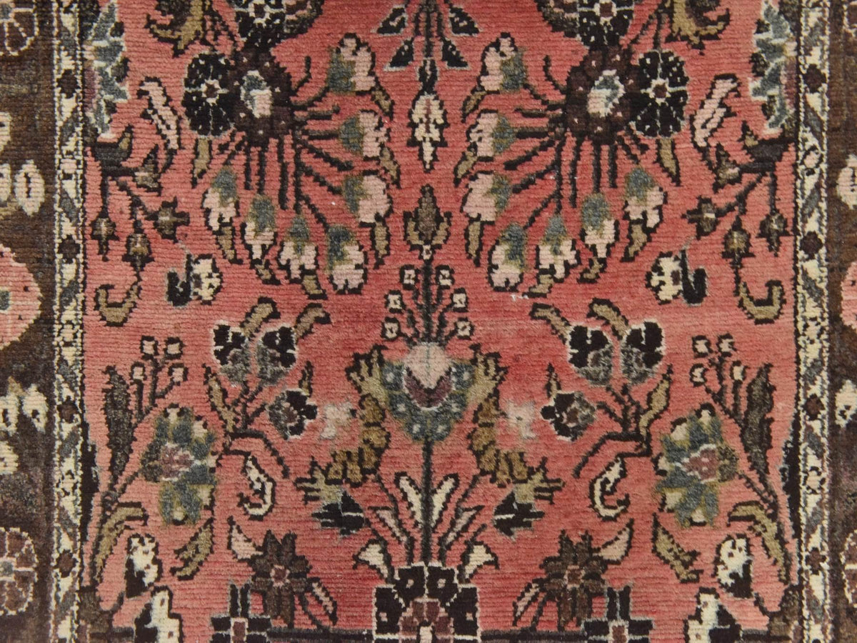 Vintage hand-knotted wool runner in Red & Brown, 2'9" x 24'2" — SKU O078623 (view 4)