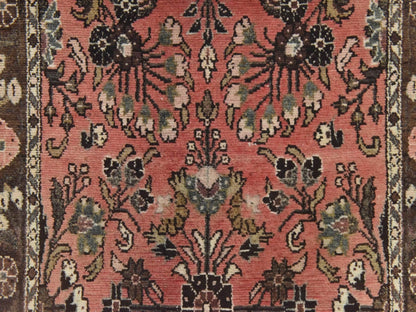 Vintage hand-knotted wool runner in Red & Brown, 2'9" x 24'2" — SKU O078623 (view 4)