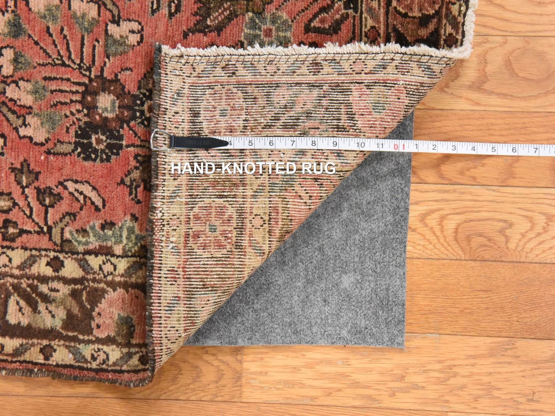 Vintage hand-knotted wool runner in Red & Brown, 2'9" x 24'2" — SKU O078623 (view 6)