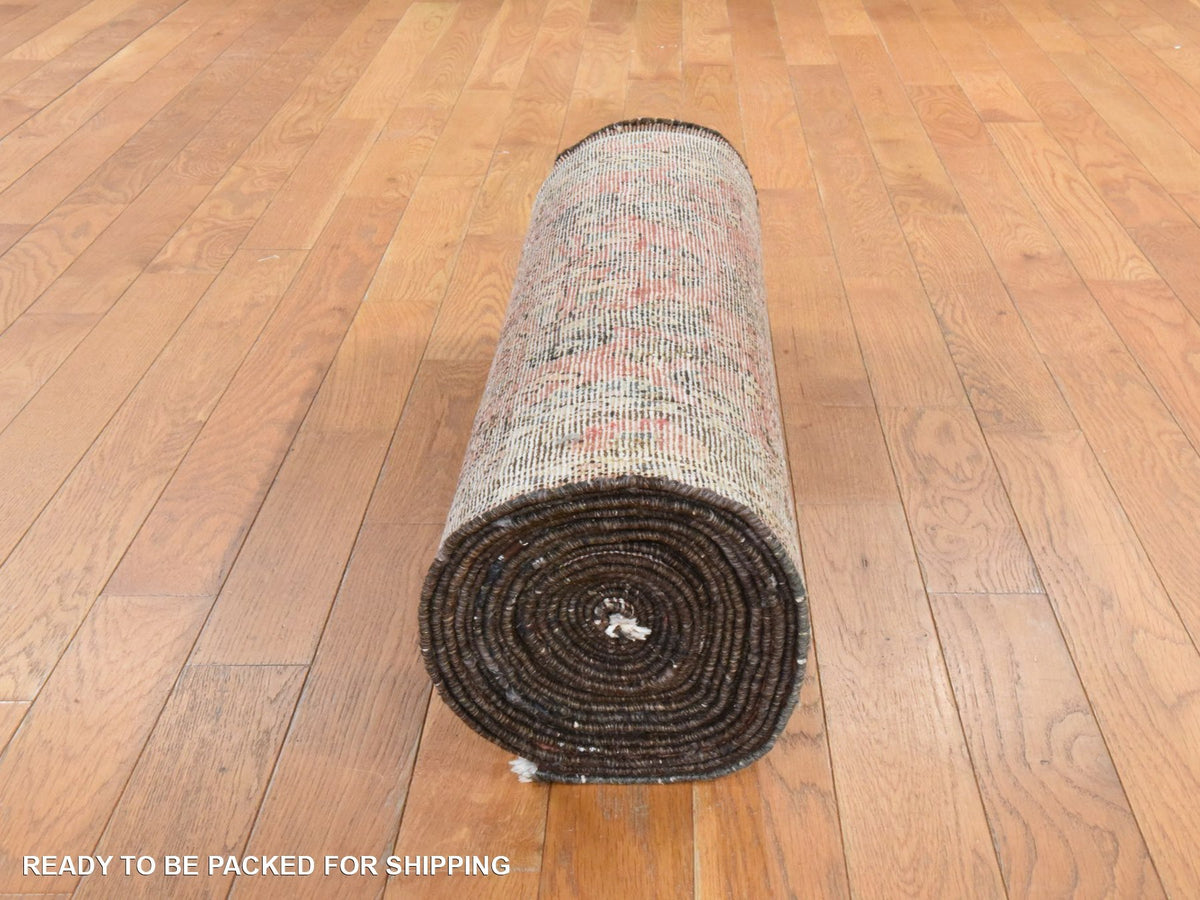 Vintage hand-knotted wool runner in Red & Brown, 2'9" x 24'2" — SKU O078623 (view 8)