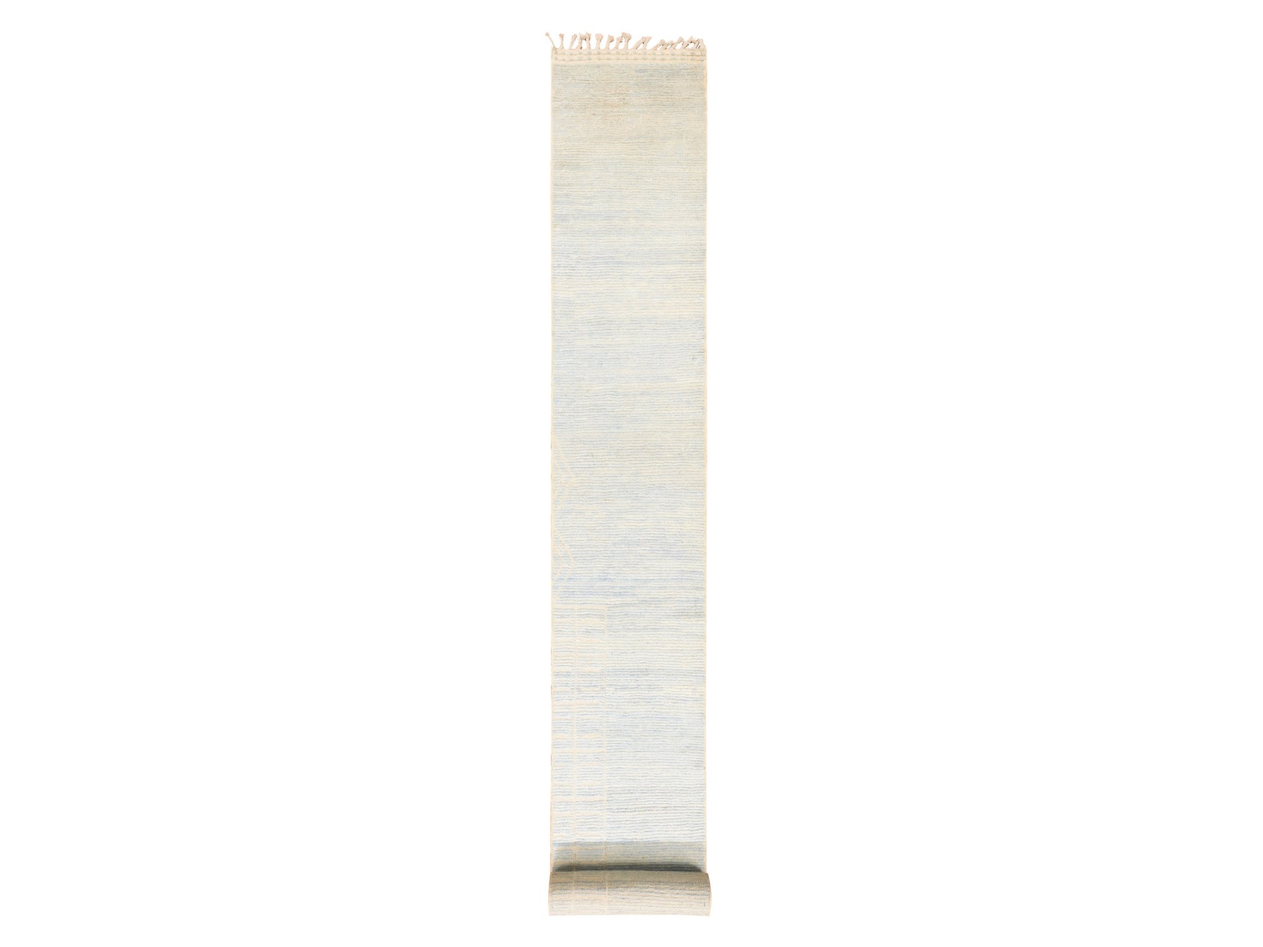 Ivory 2'4" x 24'5" Tribal & Geometric Hand knotted Wool Rug - Sku: O078624