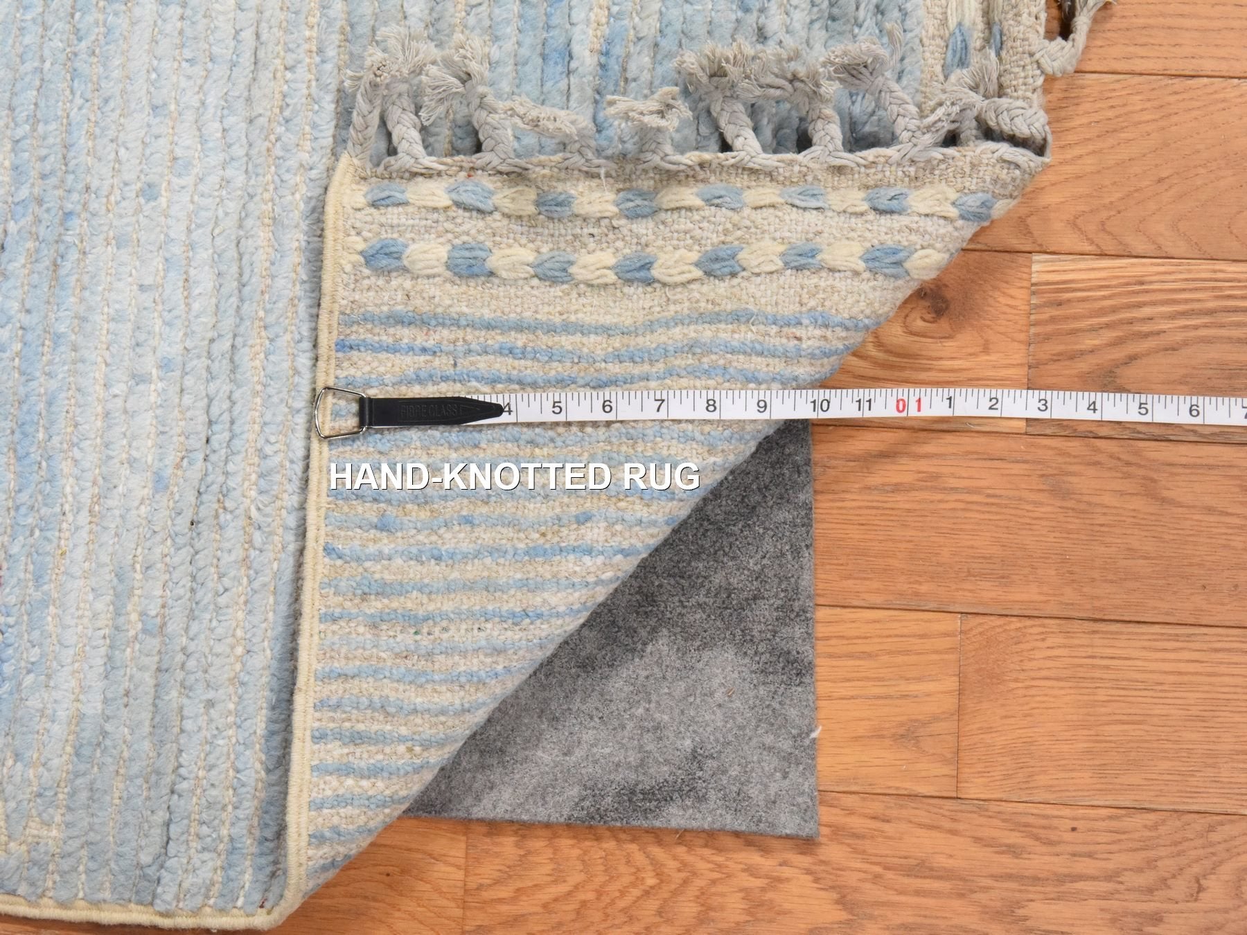Tribal & Geometric hand-knotted wool runner in Ivory, 2'4" x 24'5" — SKU O078624 (view 5)