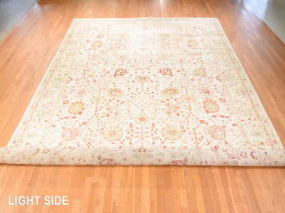 Tabriz Oushak hand-knotted wool rug in Ivory, 12'1" x 19'1" — SKU O078626 (view 3)