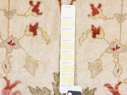 Tabriz Oushak hand-knotted wool rug in Ivory, 12'1" x 19'1" — SKU O078626 (view 6)