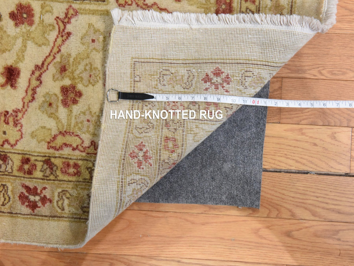 Tabriz Oushak hand-knotted wool rug in Ivory, 12'1" x 19'1" — SKU O078626 (view 7)
