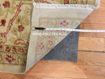 Tabriz Oushak hand-knotted wool rug in Ivory, 12'1" x 19'1" — SKU O078626 (view 7)