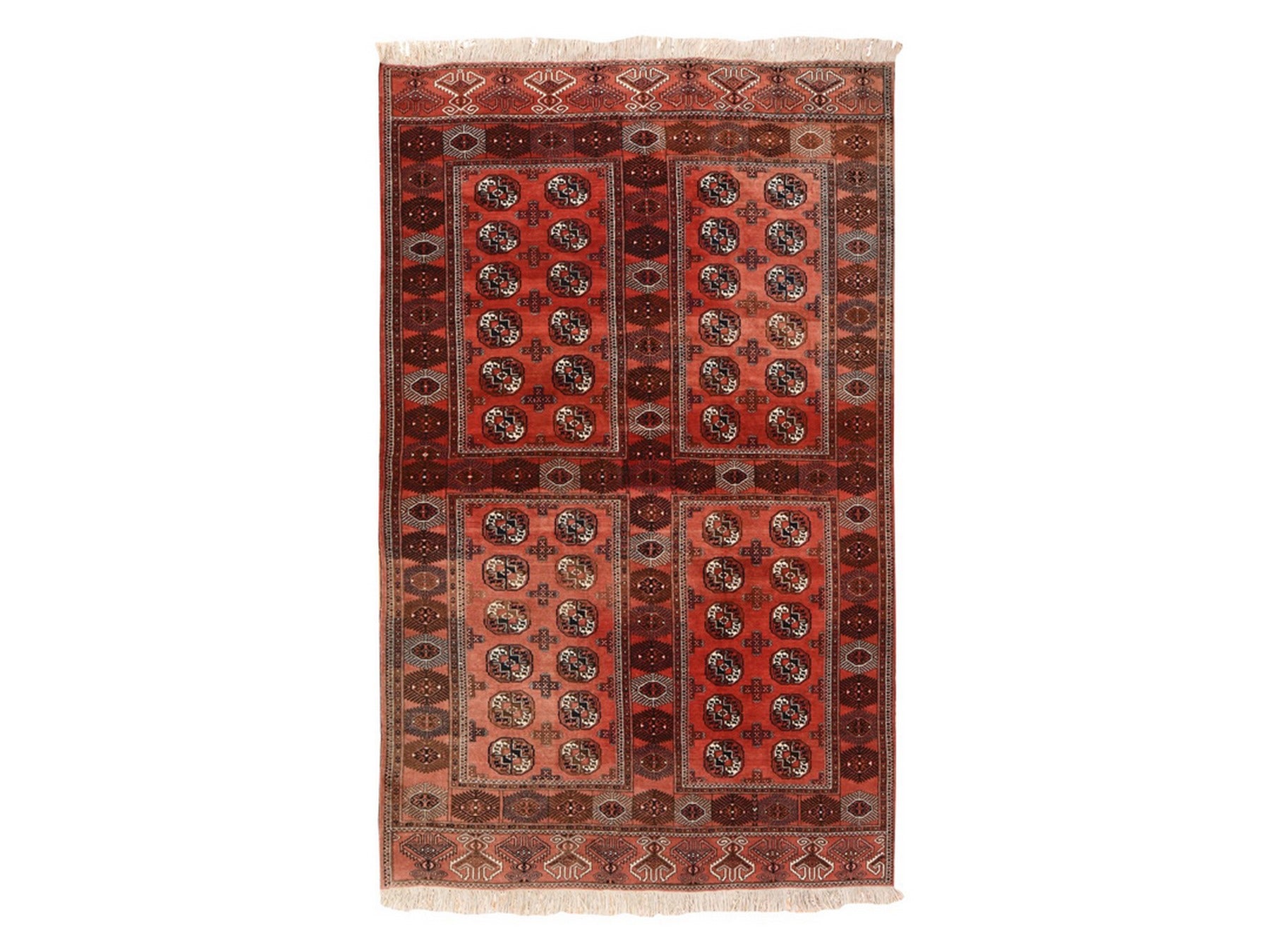 Vintage hand-knotted wool rug in Red, 6'3" x 10'3" — SKU O078628