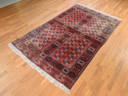 Vintage hand-knotted wool rug in Red, 6'3" x 10'3" — SKU O078628 (view 4)
