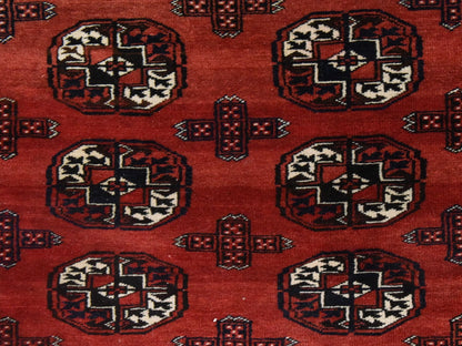 Vintage hand-knotted wool rug in Red, 6'3" x 10'3" — SKU O078628 (view 5)