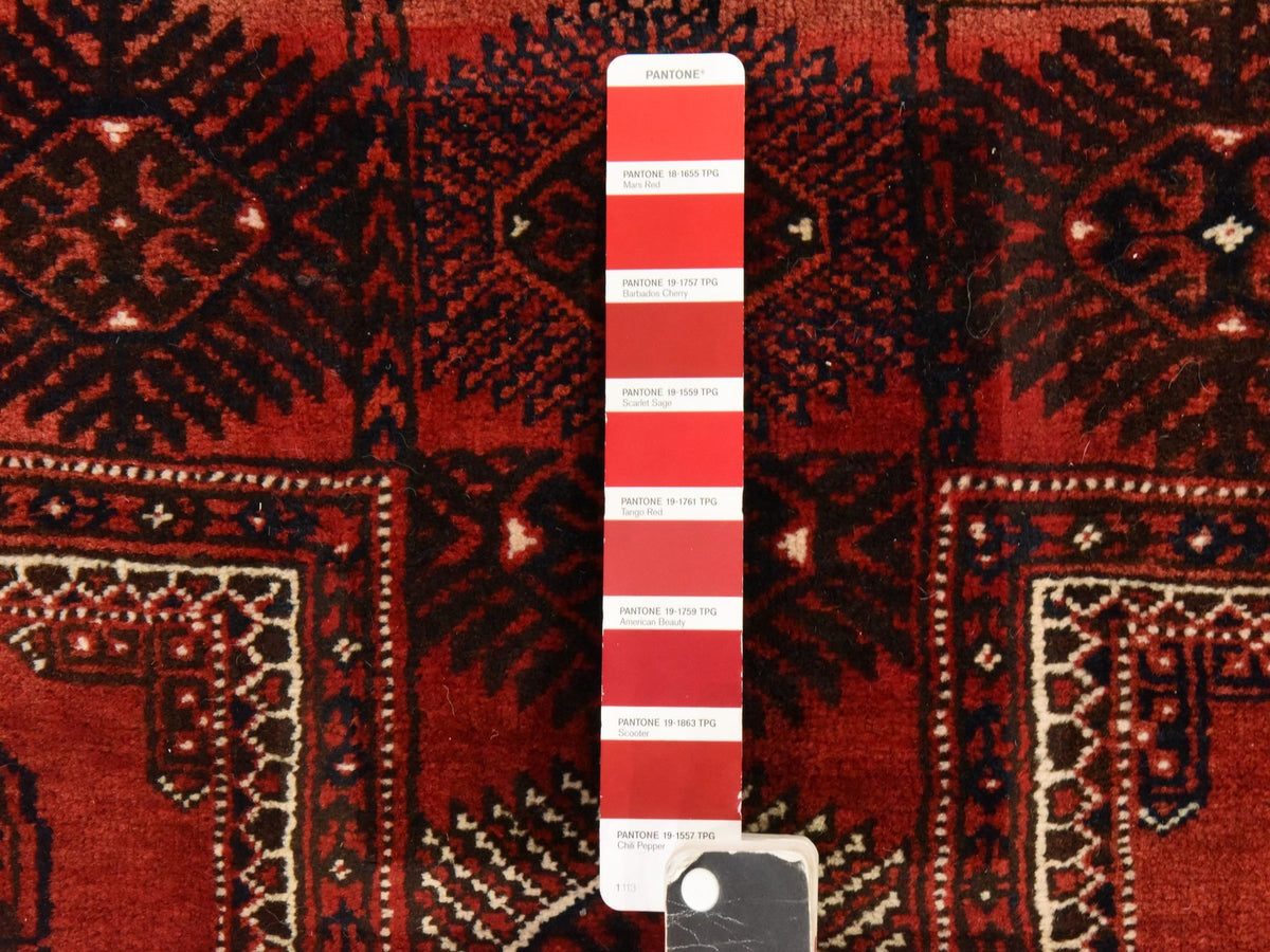 Vintage hand-knotted wool rug in Red, 6'3" x 10'3" — SKU O078628 (view 6)