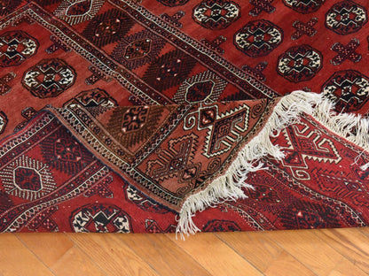 Vintage hand-knotted wool rug in Red, 6'3" x 10'3" — SKU O078628 (view 8)
