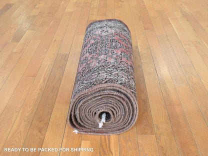 Vintage hand-knotted wool rug in Red & Ivory, 2'9" x 23'6" — SKU O078629 (view 8)