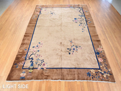 Brown 9'8" x 13'1" Antique Hand knotted Wool Rug - Sku: O078631