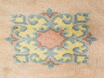 Green 7'0" x 7'5" Antique Hand knotted Wool Rug - Sku: O078632