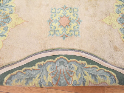 Green 7'0" x 7'5" Antique Hand knotted Wool Rug - Sku: O078632