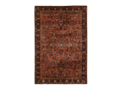 Brown 4'3" x 6'4" Antique Hand knotted Wool Rug - Sku: O078633