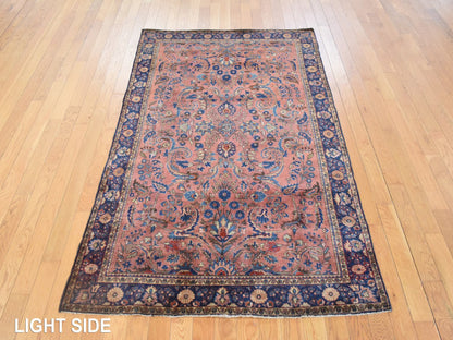 Brown 4'3" x 6'4" Antique Hand knotted Wool Rug - Sku: O078633