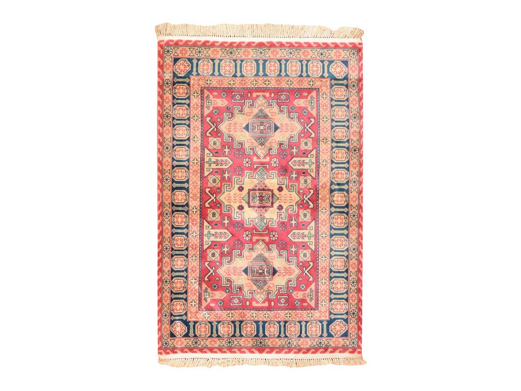 Pink 3'10" x 6'0" Kazak Hand knotted Wool Rug - Sku: O078634
