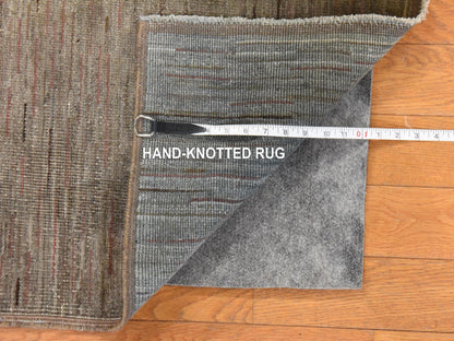 Brown 3'2" x 5'1" Modern and Contemporary Hand knotted Wool Rug - Sku: O078636