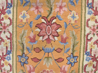Antique hand-knotted wool runner in Yellow & Ivory, 4'4" x 17'4" — SKU O078639 (view 4)