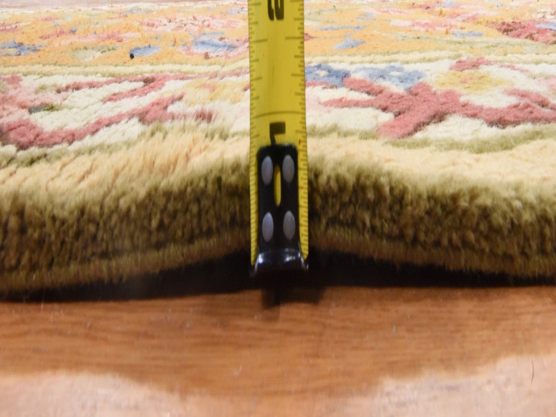Antique hand-knotted wool runner in Yellow & Ivory, 4'4" x 17'4" — SKU O078639 (view 7)