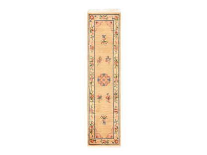 Beige 2'3" x 9'5" Fine Oriental Hand knotted Wool Rug - Sku: O078640