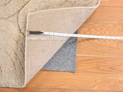 Beige 2'1" x 2'10" Modern and Contemporary Hand knotted Wool Rug - Sku: O078641