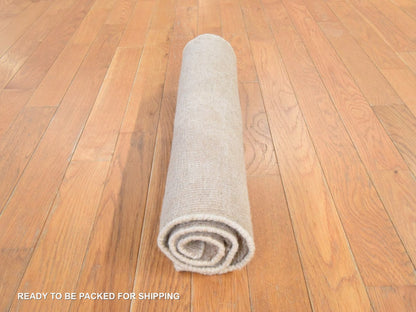 Beige 2'1" x 2'10" Modern and Contemporary Hand knotted Wool Rug - Sku: O078641