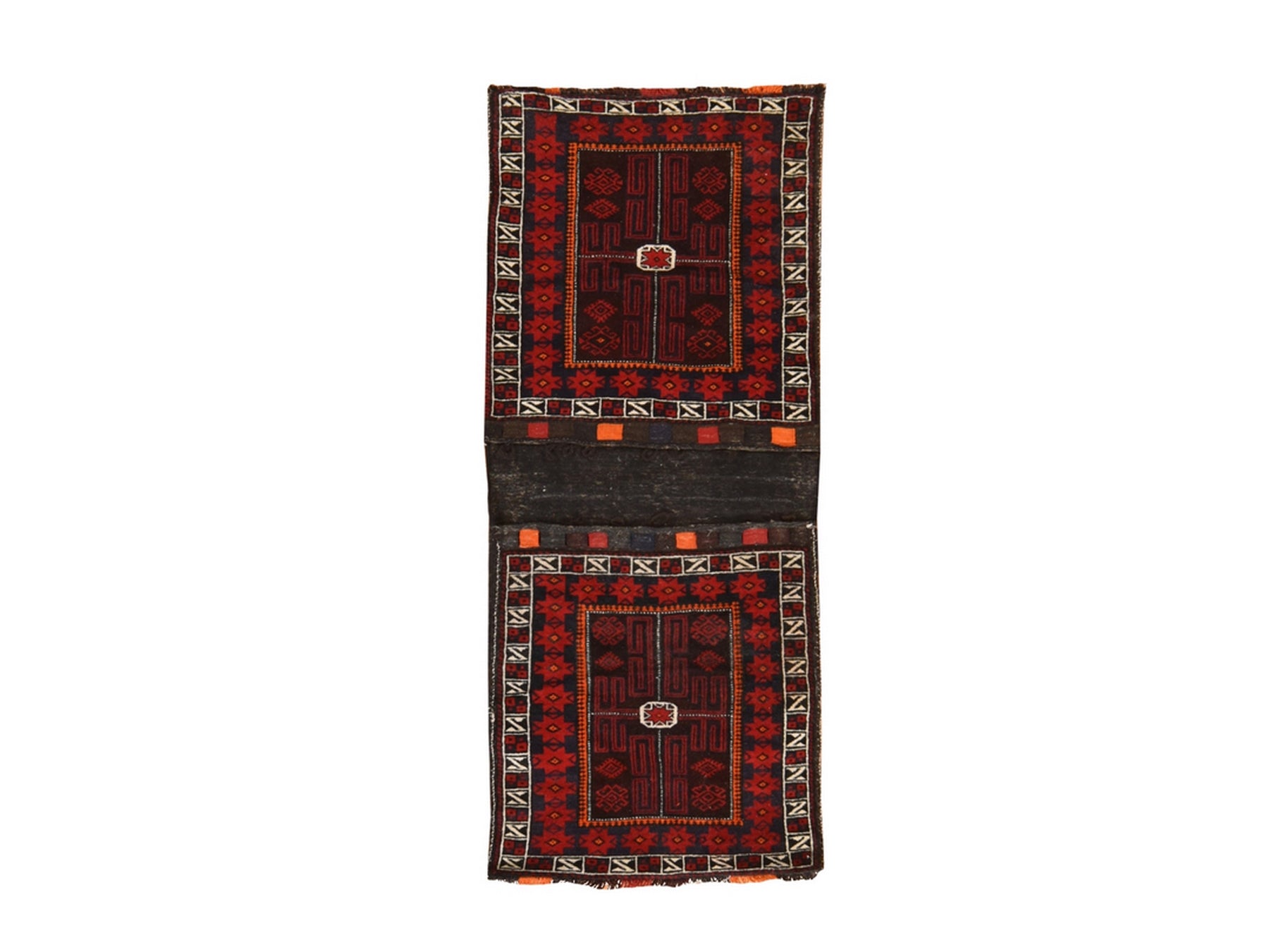 Baluch Tribal & Geometric hand-knotted wool runner in Red & Ivory, 2'6" x 6'1" — SKU O078642