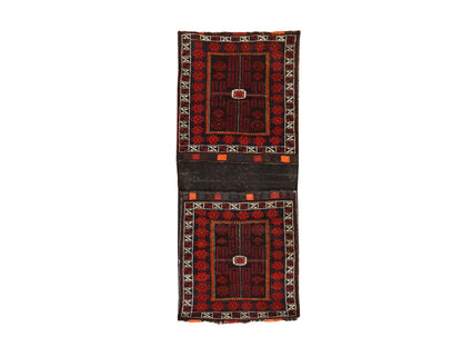 Baluch Tribal & Geometric hand-knotted wool runner in Red & Ivory, 2'6" x 6'1" — SKU O078642