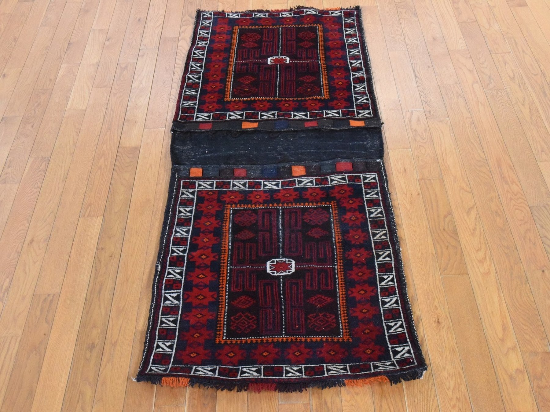 Baluch Tribal & Geometric hand-knotted wool runner in Red & Ivory, 2'6" x 6'1" — SKU O078642 (view 2)