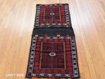 Baluch Tribal & Geometric hand-knotted wool runner in Red & Ivory, 2'6" x 6'1" — SKU O078642 (view 3)