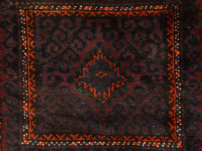Baluch Antique hand-knotted wool runner in Red, 2'3" x 5'4" — SKU O078643 (view 4)