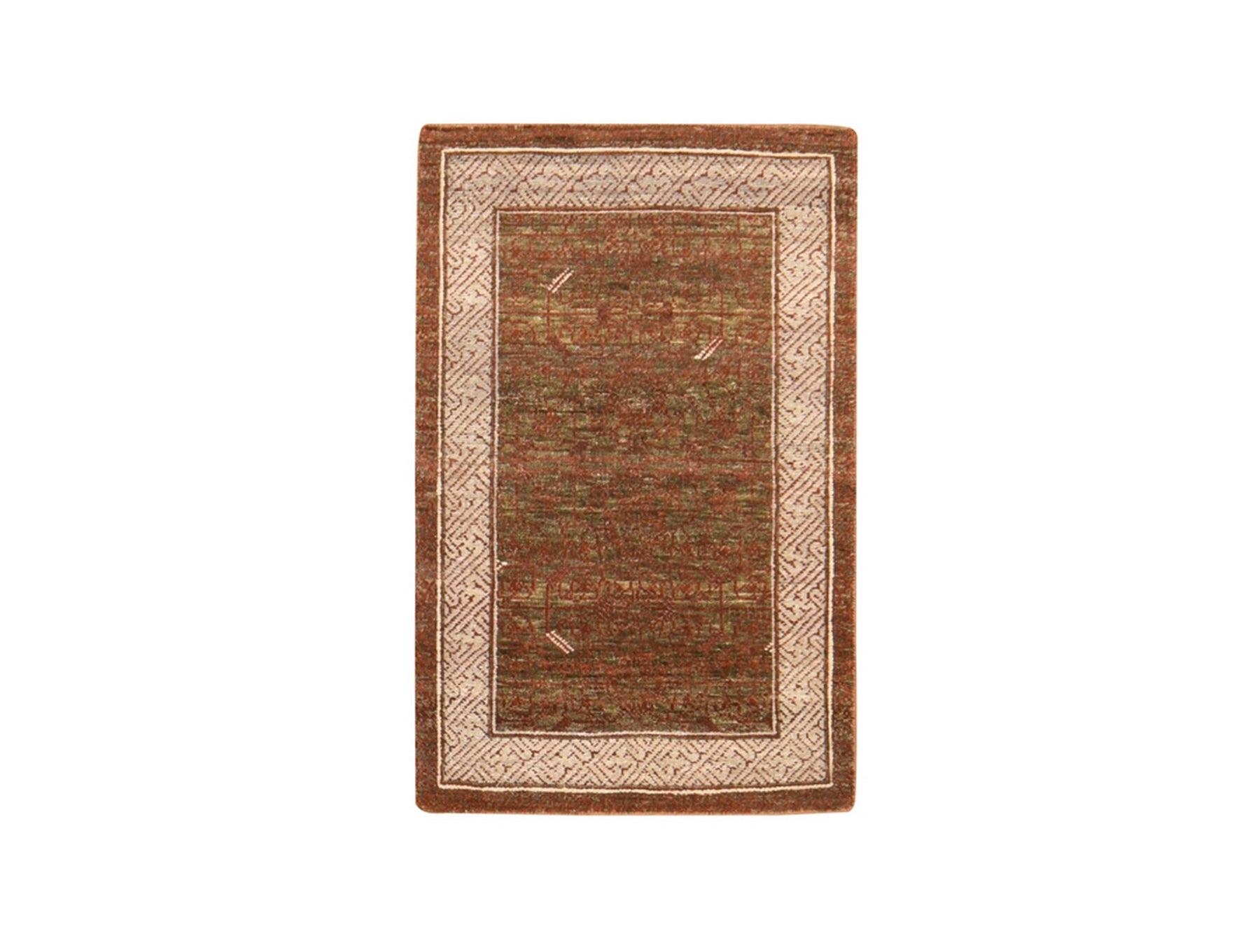 Brown 2'0" x 3'2" Khotan and Samarkand Hand knotted Wool Rug - Sku: O078645