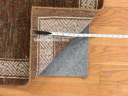 Brown 2'0" x 3'2" Khotan and Samarkand Hand knotted Wool Rug - Sku: O078645
