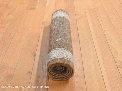 Brown 2'0" x 3'2" Khotan and Samarkand Hand knotted Wool Rug - Sku: O078645