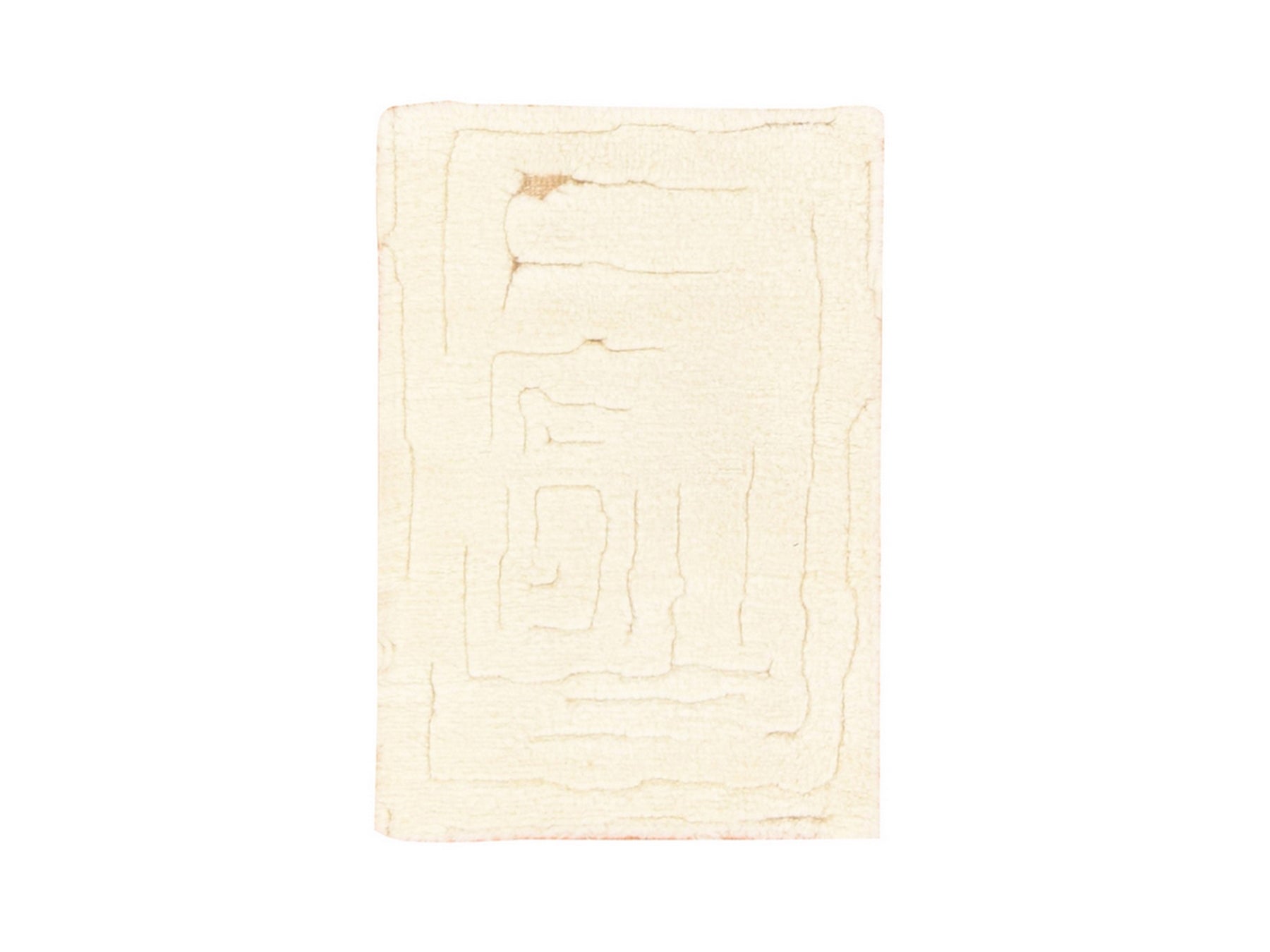 Ivory 2'0" x 3'0" Modern and Contemporary Hand knotted Wool Rug - Sku: O078646