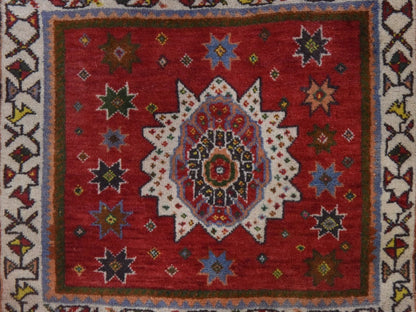 Qashqai Tribal & Geometric hand-knotted wool runner in Red, 1'9" x 6'6" — SKU O078648 (view 4)