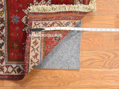 Qashqai Tribal & Geometric hand-knotted wool runner in Red, 1'9" x 6'6" — SKU O078648 (view 6)