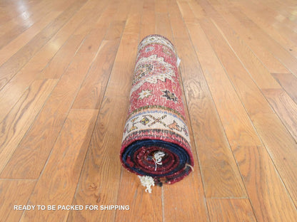 Qashqai Tribal & Geometric hand-knotted wool runner in Red, 1'9" x 6'6" — SKU O078648 (view 8)