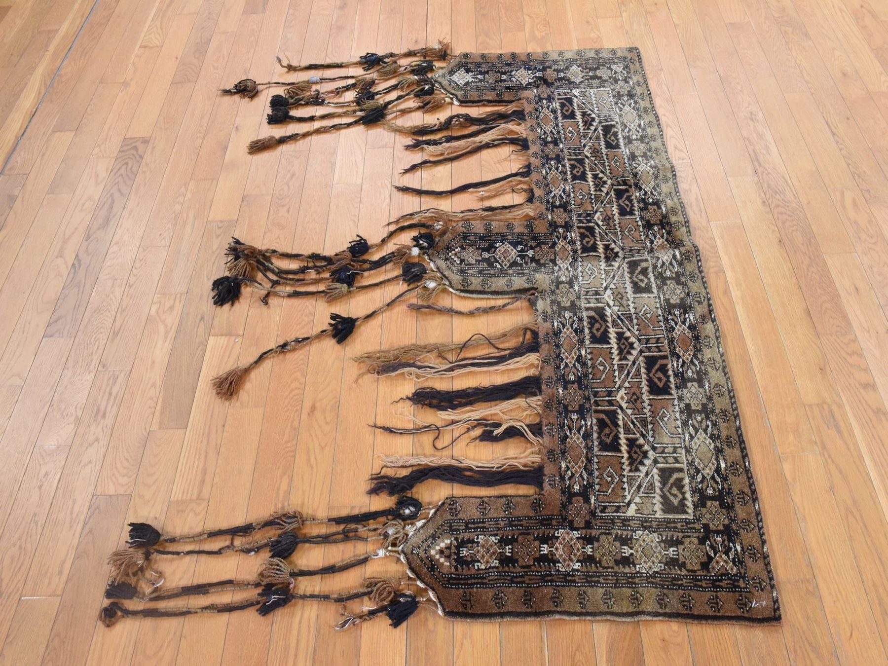 Vintage hand-knotted wool runner in Brown, 2'3" x 6'6" — SKU O078649 (view 2)