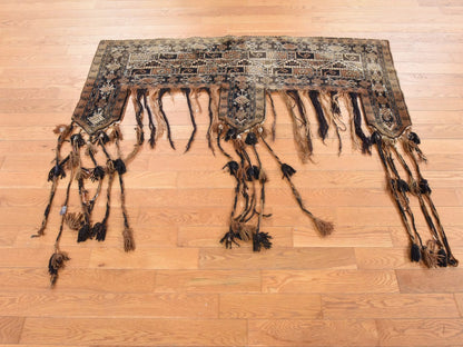 Brown 2'3" x 6'6" Vintage Hand knotted Wool Rug - Sku: O078649