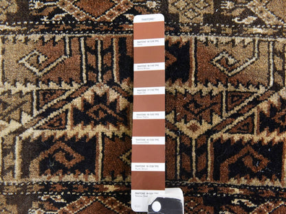 Brown 2'3" x 6'6" Vintage Hand knotted Wool Rug - Sku: O078649
