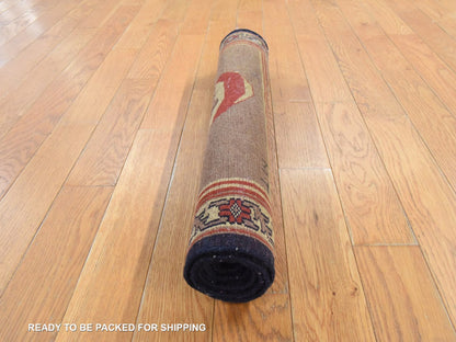 Brown 2'0" x 3'6" Clearance Hand knotted Wool Rug - Sku: O078650